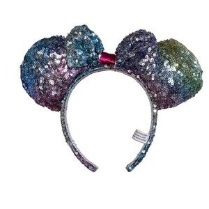 Disney Parks Minnie Headband Ears with Iridescent Colors and Sparkly Sequins NWT